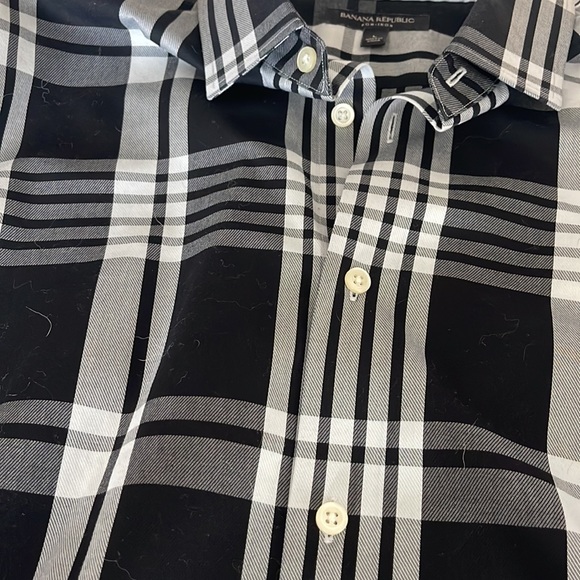 Banana Republic Button Down | black, white, gray checkered - Picture 2 of 4